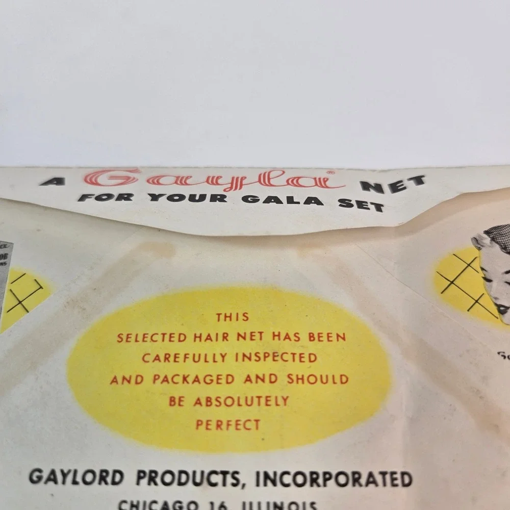 Vintage 1953 Gayla Nylon Hair Net No 581 Bob Size Light Brown New Old Stock NOS